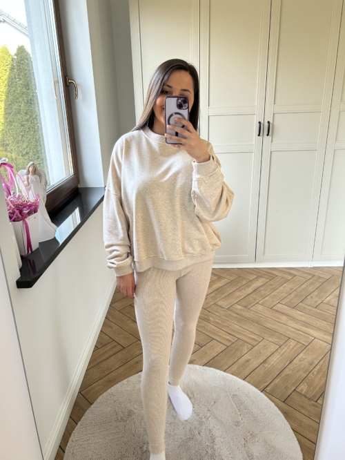 BLUZA BASIC - BEŻ MELANŻ