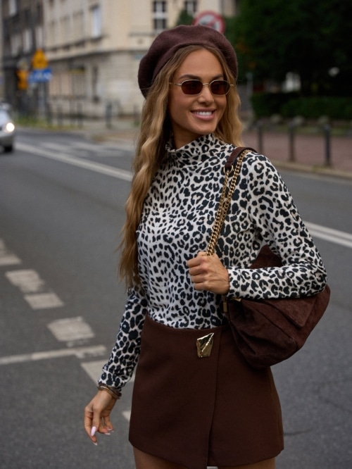 BLUZKA LEXI Z DŁUGIM RĘKAWEM PANTERKA