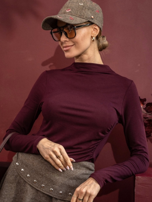 PÓŁGOLF Z WISKOZY BORDOWY