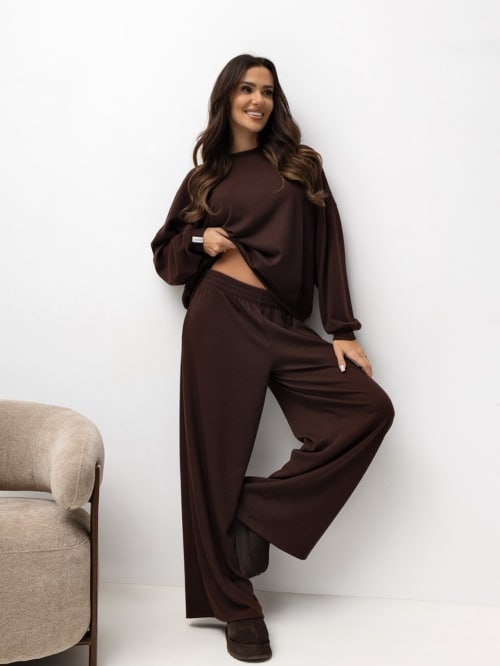 KOMPLET DAMSKI BRĄZOWY ONE SIZE