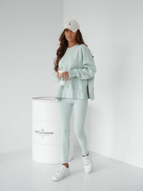 BLUZA MESS Z KAPTUREM - JASNY TEAL