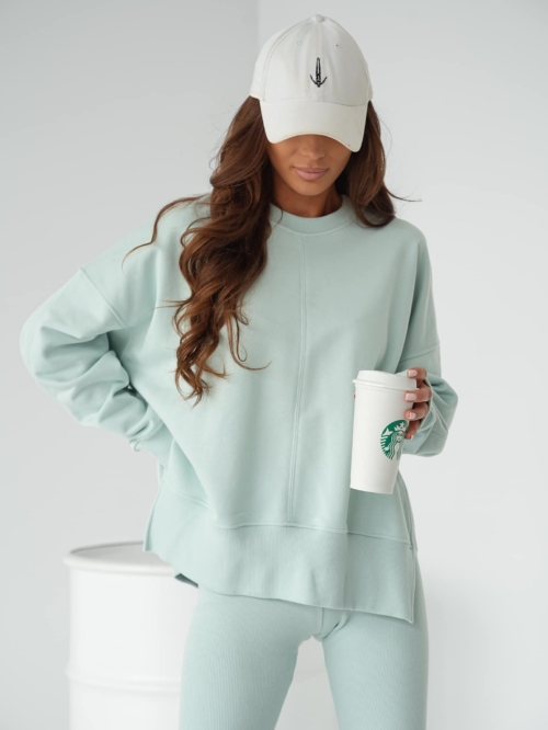 BLUZA MESS BEZ KAPTURA - JASNY TEAL