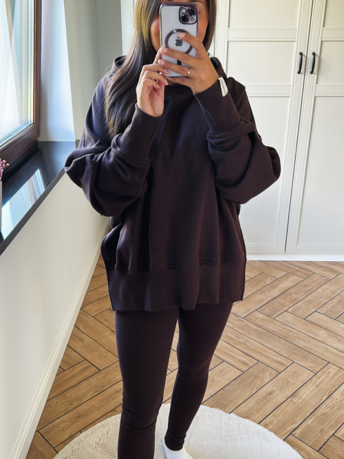 BLUZA MESS Z KAPTUREM - GORZKA CZEKOLADA