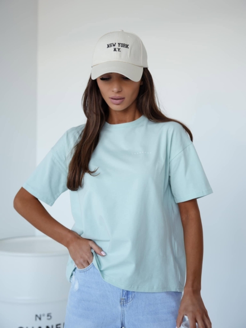 T-SHIRT DAMSKI OVERIZE MIĘTA - LENOSHKA
