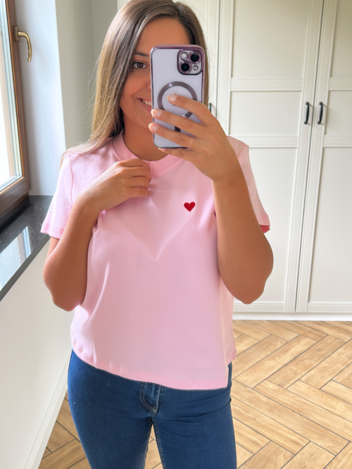 T-SHIRT DAMSKI SERDUSZKO DILVIN RÓŻ