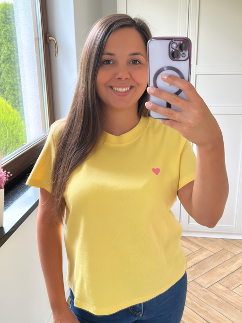 T-SHIRT DAMSKI SERDUSZKO DILVIN ŻÓŁTY