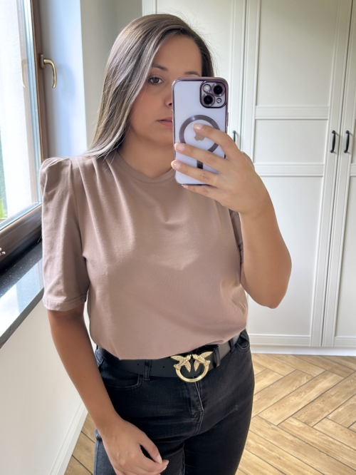 BLUZKA Z BUFKĄ GŁADKA SELFIE