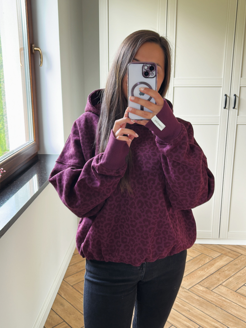 BLUZA DAMSKA MILA Z KAPTUREM PANTERKA