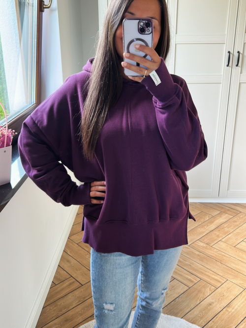 BLUZA MESS Z KAPTUREM ŚLIWKA LENOSHKA