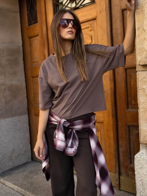 T-SHIRT DAMSKI OVERSIZE FANGO - KROPKA